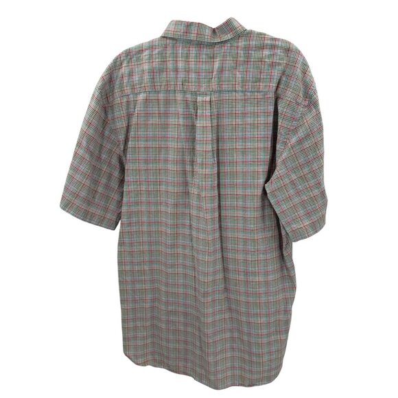 Peter Millar Multi-Color Plaid Mens Short Sleeve Button-Down Shirt Size L - Picture 3 of 5
